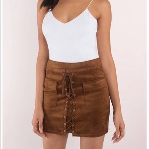Lace up mini skirt